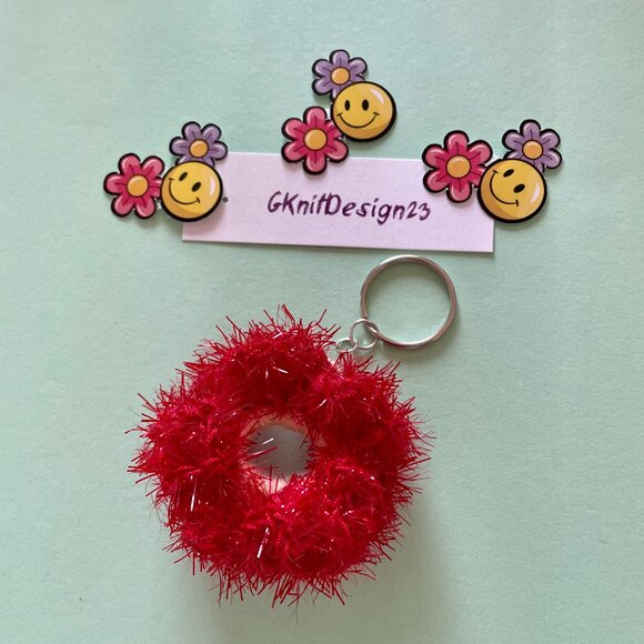 Crochet Keychain Charm, Floral Keychain, Handmade Gifts - Picture 1 of 12